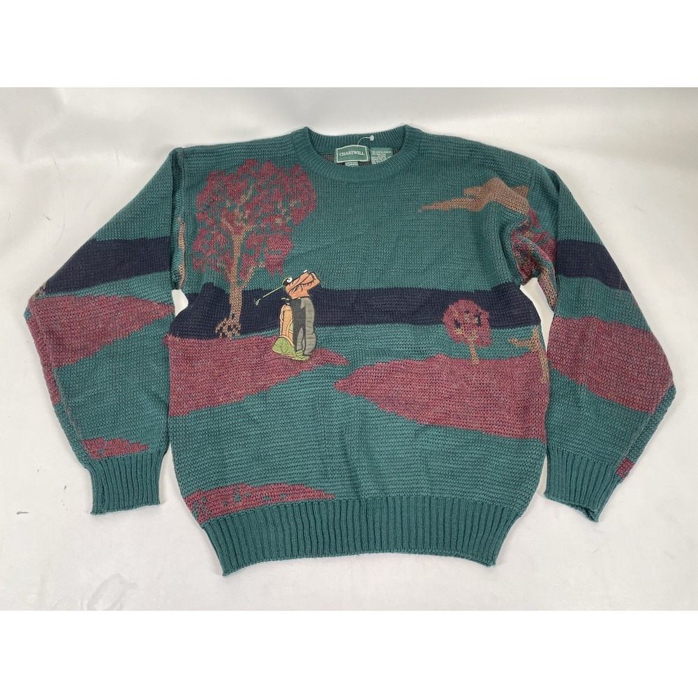 Chartwell Golf Acrylic Wool Knit‎ Sweater Mens Size XL Green NWT